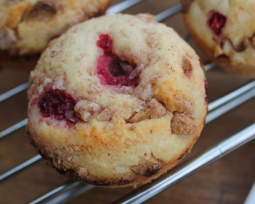 Raspberry white chocolate muffins