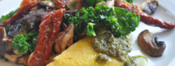 Organic Served Here, Vegan polenta and sundried tomatoes