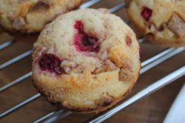 Raspberry white chocolate muffins