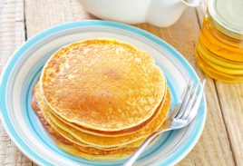 Scotch Pancakes with Almond Butter and Local Honey
