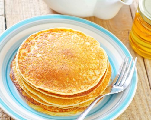 Scotch Pancakes with Almond Butter and Local Honey
