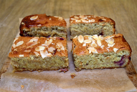 Almond polenta and fruit slice