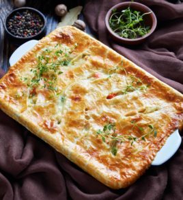 Parsnip, mushroom and Stilton Pie