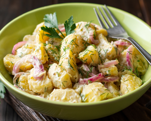 Roast Baby Potato, Spring Onion and Microgreen Salad
