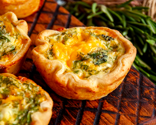 Courgette and Green Bean Mini Quiches