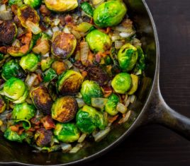 Roasted Brussels Sprout, Mushroom and Kale Salad