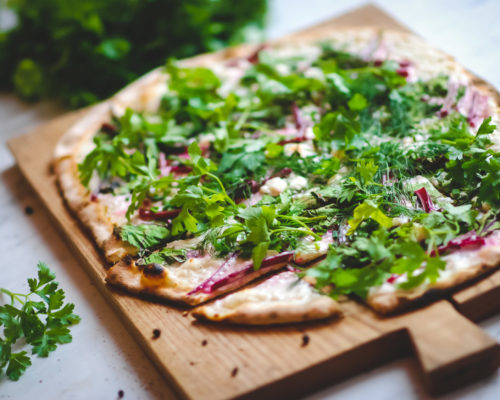 Wild Garlic and Beetroot Pizza