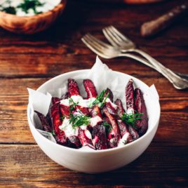 Beetroot Chips and Herb Yoghurt