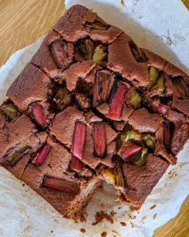 Rhubarb and Chocolate Cake