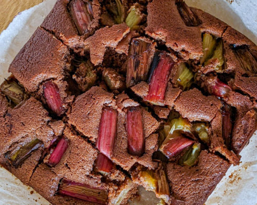 Rhubarb and Chocolate Cake