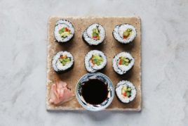 Vegan Maki Roll Rainbow Sushi