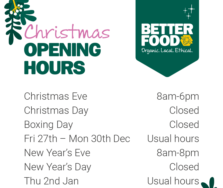 Christmas opening hours