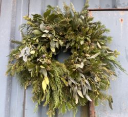 Christmas wreath on a door