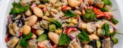 Roasted Vegetable and Bold Butter Bean Salad with Tahini Dressing