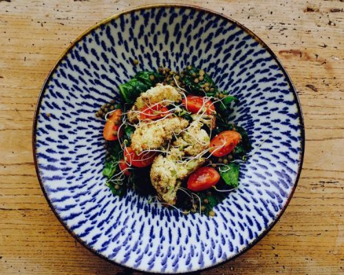 Spiced Cauliflower and Lentil Salad with Miso Dressing