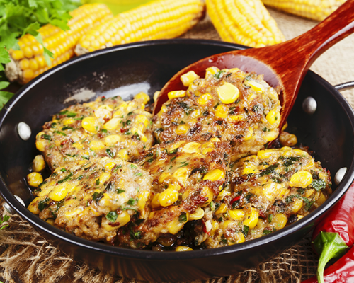 Sweetcorn fritters with avocado salsa