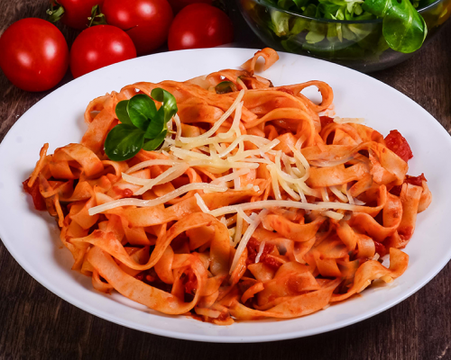 Squash and basil tagliatelle