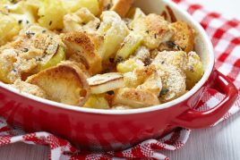 Savoury Leek and Sourdough Bread Pudding