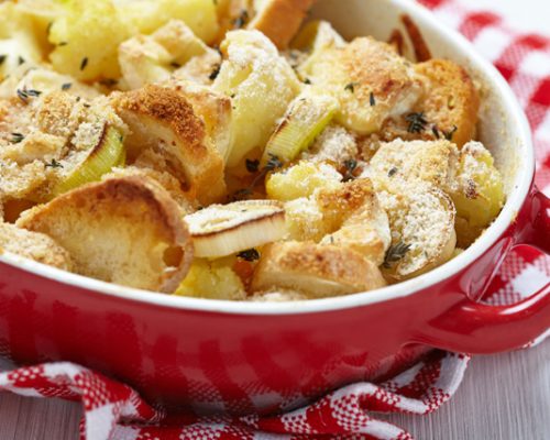 Savoury Leek and Sourdough Bread Pudding